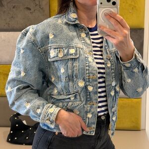 Sandro Embroidered Denim Jacket